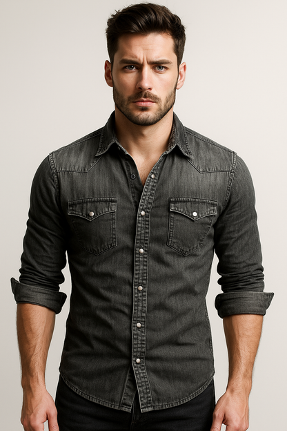 Vianor - Camicia in jeans casual per uomini