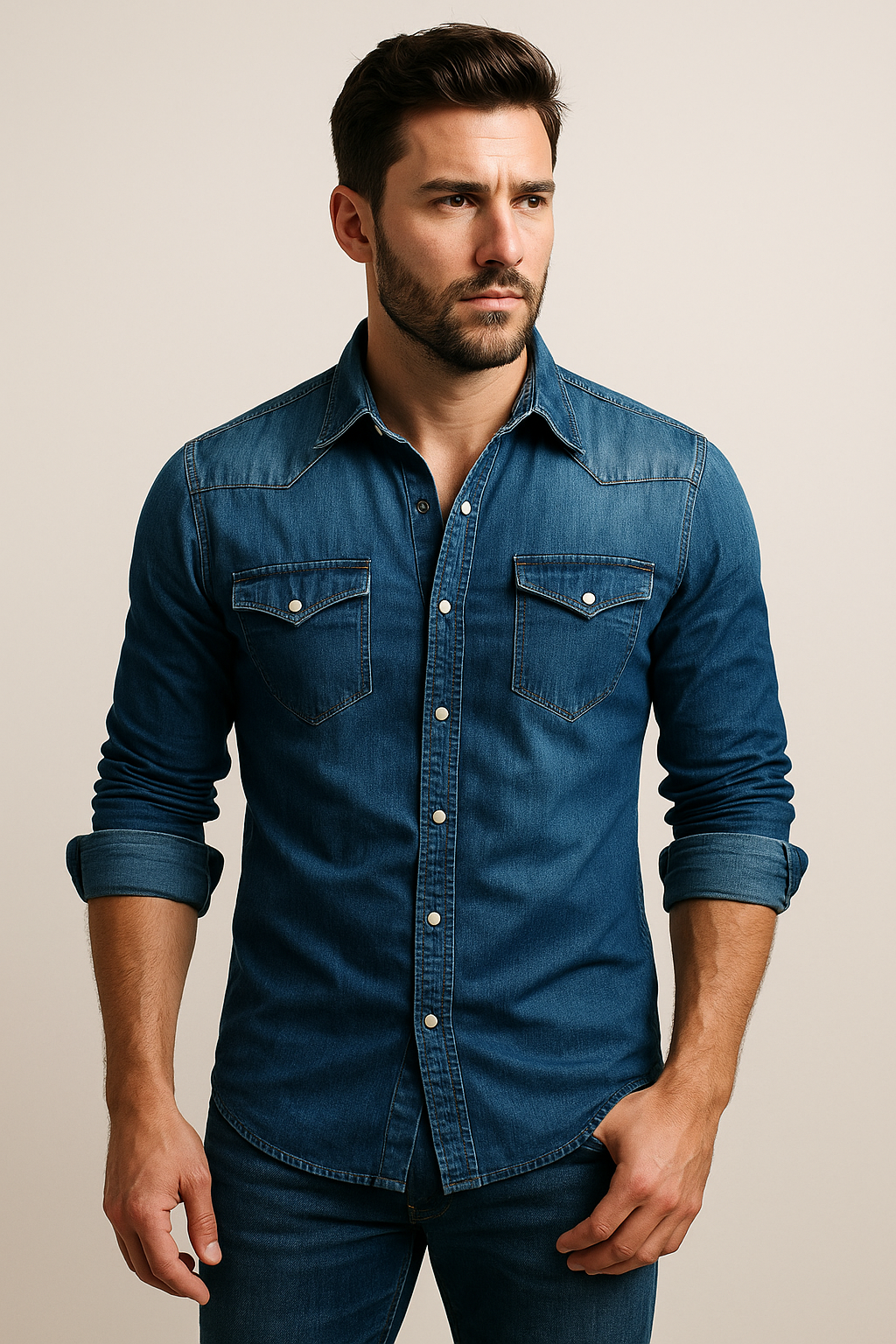 Vianor - Camicia in jeans casual per uomini