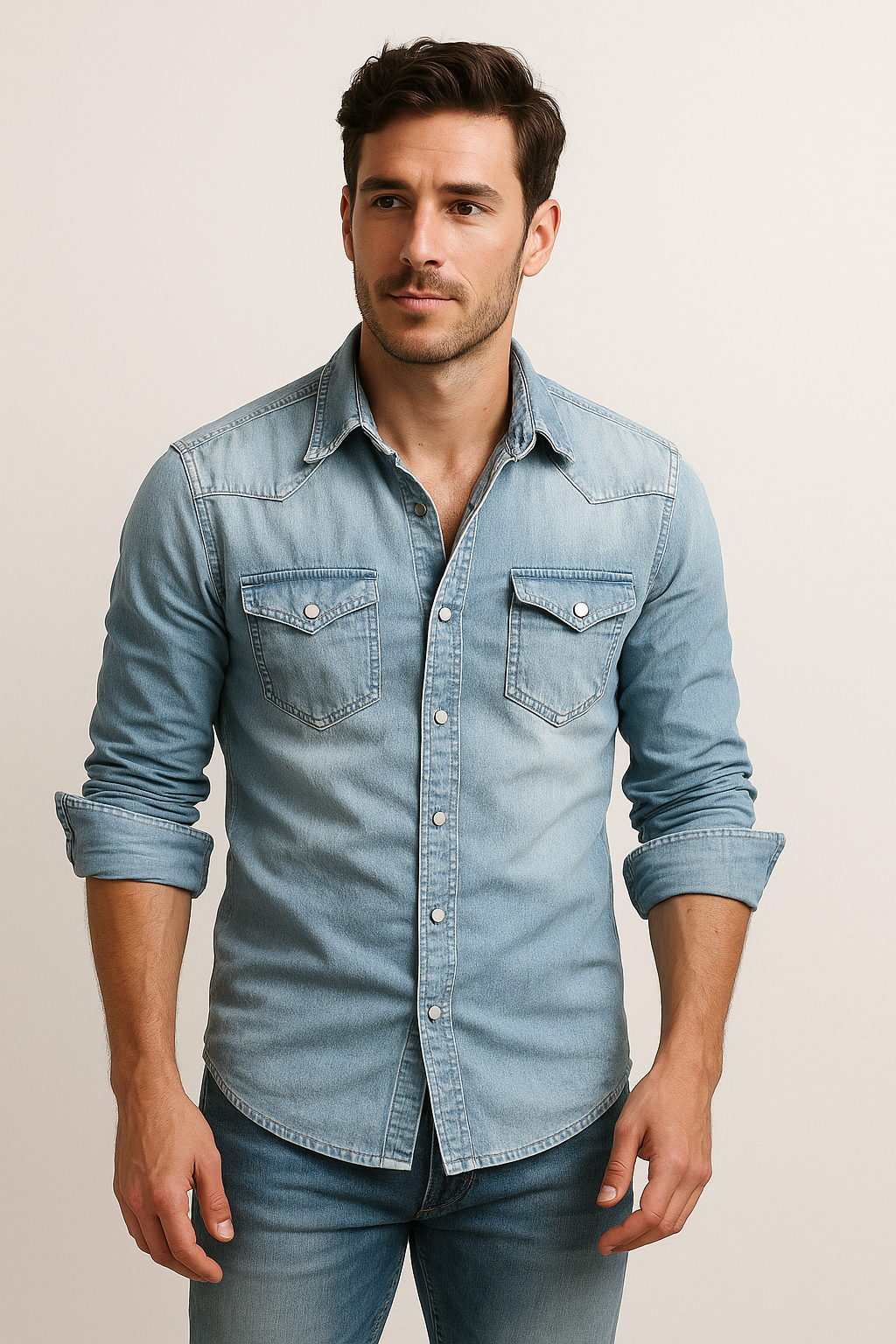 Vianor - Camicia in jeans casual per uomini