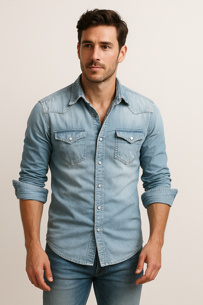 Vianor - Camicia in jeans casual per uomini