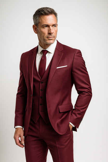 Elegante completo 3 pezzi Slim Fit – Completo da uomo elegante per affari e matrimoni