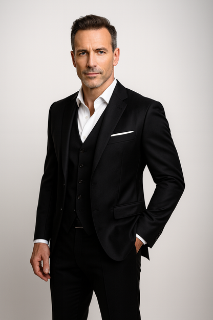 Elegante completo 3 pezzi Slim Fit – Completo da uomo elegante per affari e matrimoni