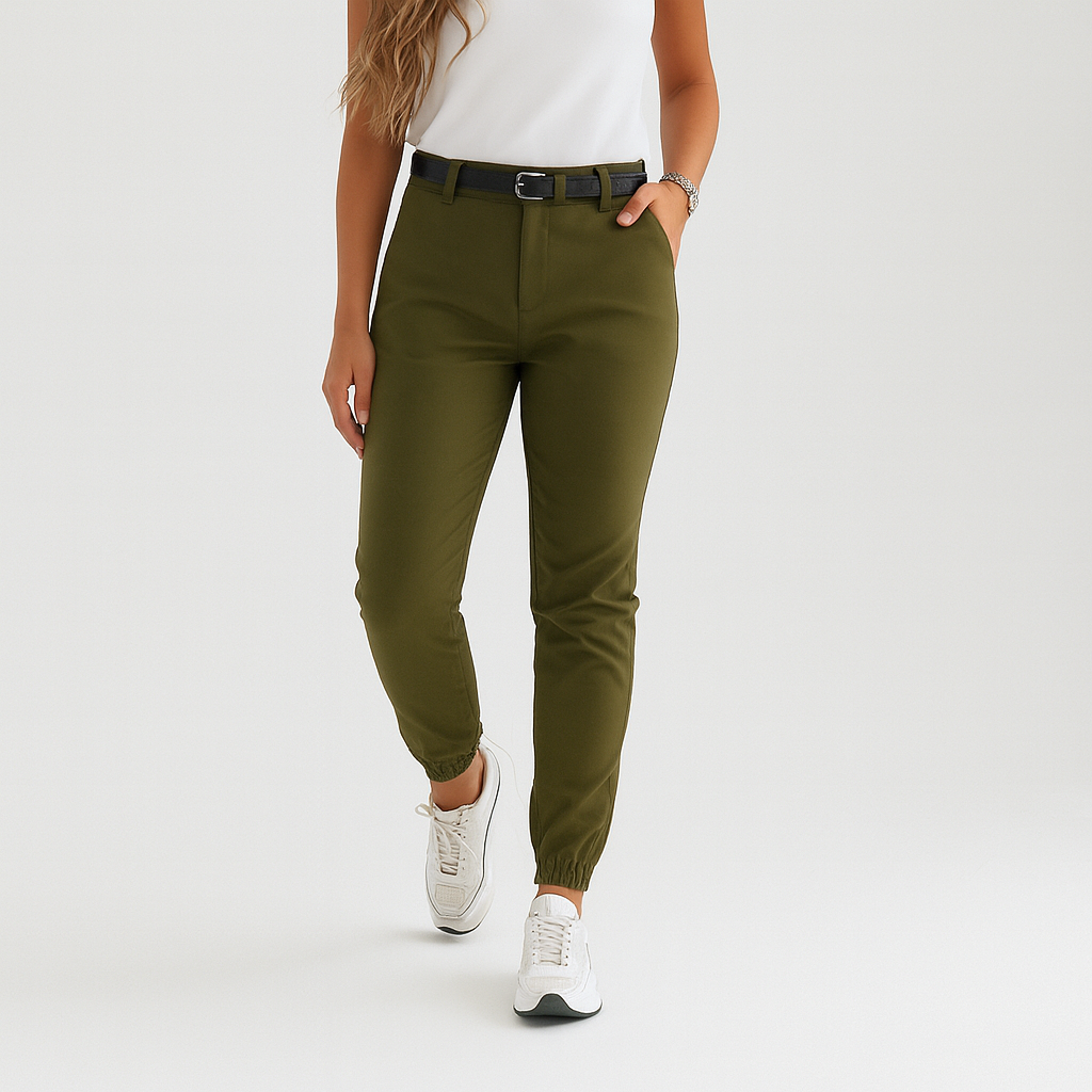 Lunélie - Pantaloni Chino Slim Fit con Vita Alta per Donne