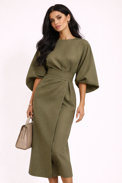 abito midi elegante maniche kimono