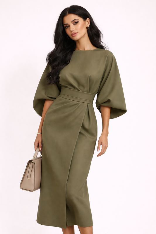 abito midi elegante maniche kimono