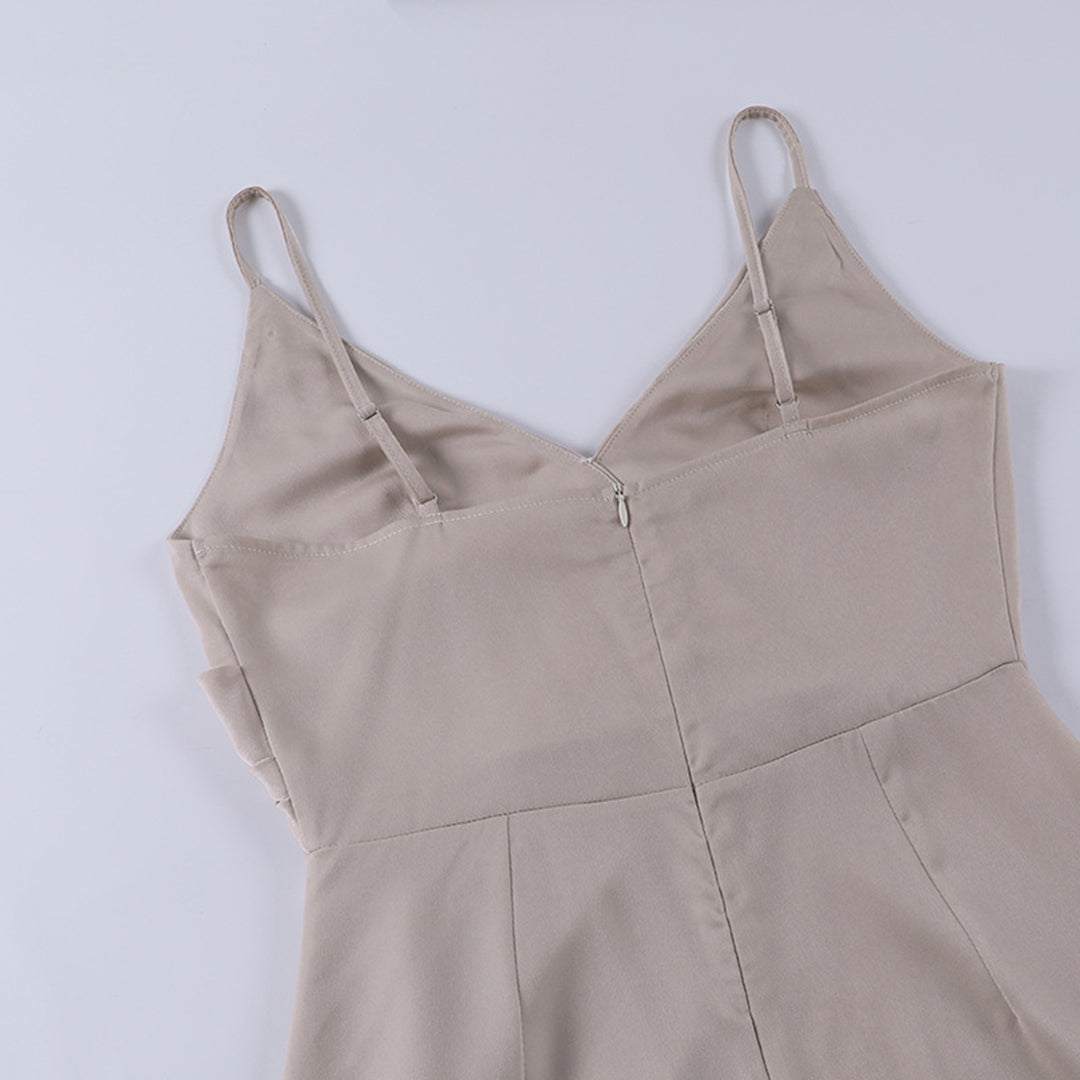 Maïlune - Maxi-abito da sera per donne con scollo incrociato e spacco