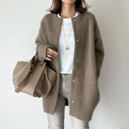 Cardigan Elegante in Maglia per Donne – Morbido, Cardigan Lungo con Bottoni & Vestibilità Ampia