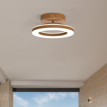 Annelis - Lampada da soffitto LED Anello Aperto con Cornice in Legno
