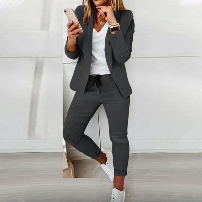 Ambréa - Blazer Scollo e Pantaloni Comodi con Coulisse