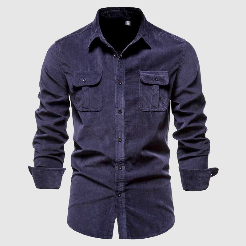 Camicia Slim Fit Moderna con Tasche sul Petto – Camicia Casual e da Lavoro per Uomini