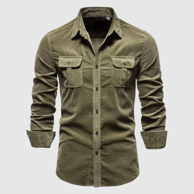 Camicia Slim Fit Moderna con Tasche sul Petto – Camicia Casual e da Lavoro per Uomini