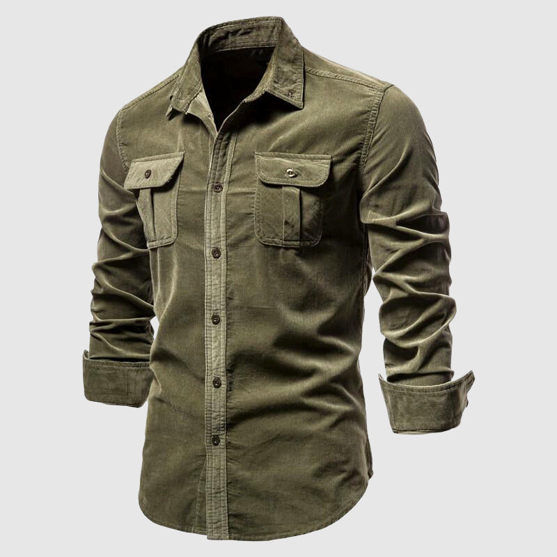 Camicia Slim Fit Moderna con Tasche sul Petto – Camicia Casual e da Lavoro per Uomini