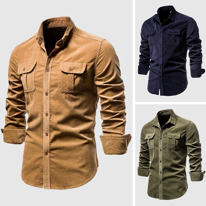 Camicia Slim Fit Moderna con Tasche sul Petto – Camicia Casual e da Lavoro per Uomini