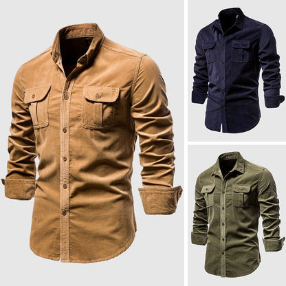 Camicia Slim Fit Moderna con Tasche sul Petto – Camicia Casual e da Lavoro per Uomini