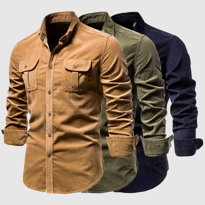 Camicia Slim Fit Moderna con Tasche sul Petto – Camicia Casual e da Lavoro per Uomini