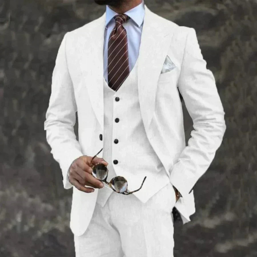 Elegante completo slim fit a 3 pezzi – Completo moderno per affari e matrimoni da uomo