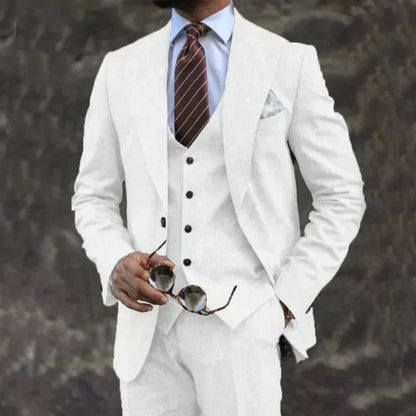 Elegante completo slim fit a 3 pezzi – Completo moderno per affari e matrimoni da uomo