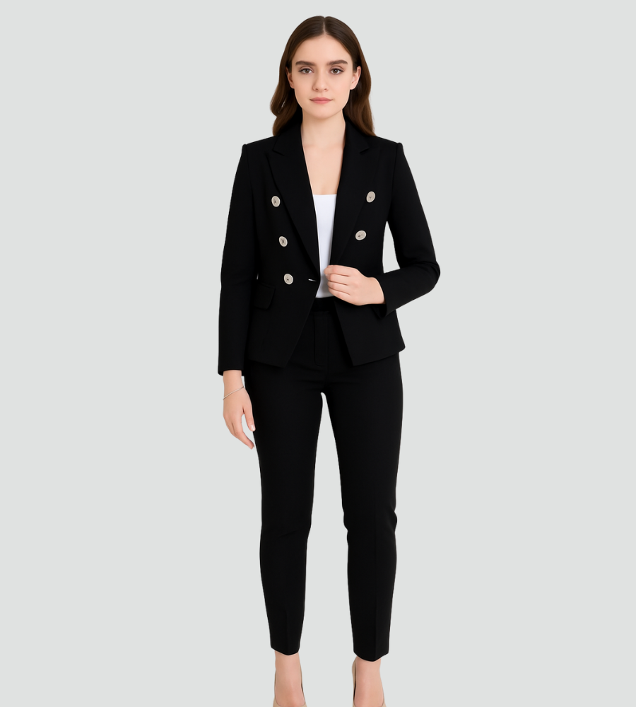 Elegante completo pantaloni da donna con blazer – Set business slim fit