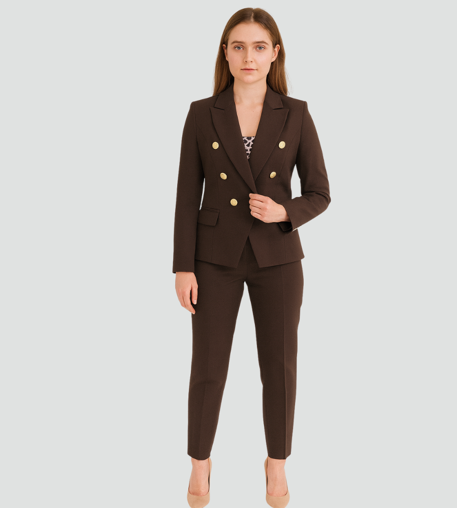 Elegante completo pantaloni da donna con blazer – Set business slim fit