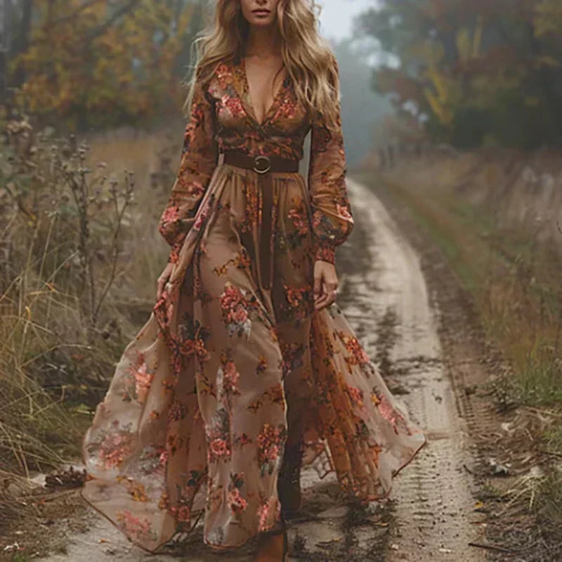 abito boho donna floreale
