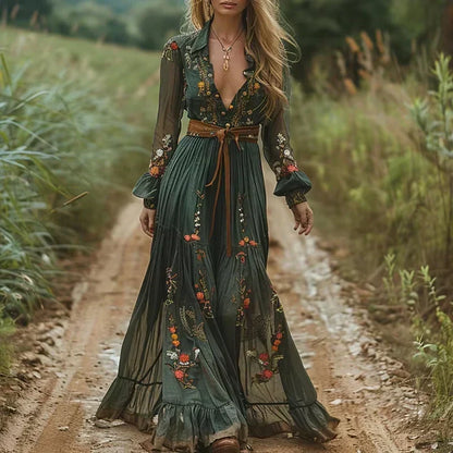abito boho donna floreale