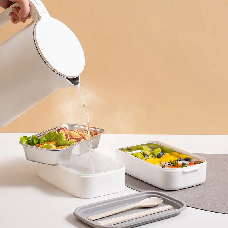 Lunchbox a prova di fuoriuscita con inserto in acciaio inox – Scatola Bento per ufficio, scuola e viaggio