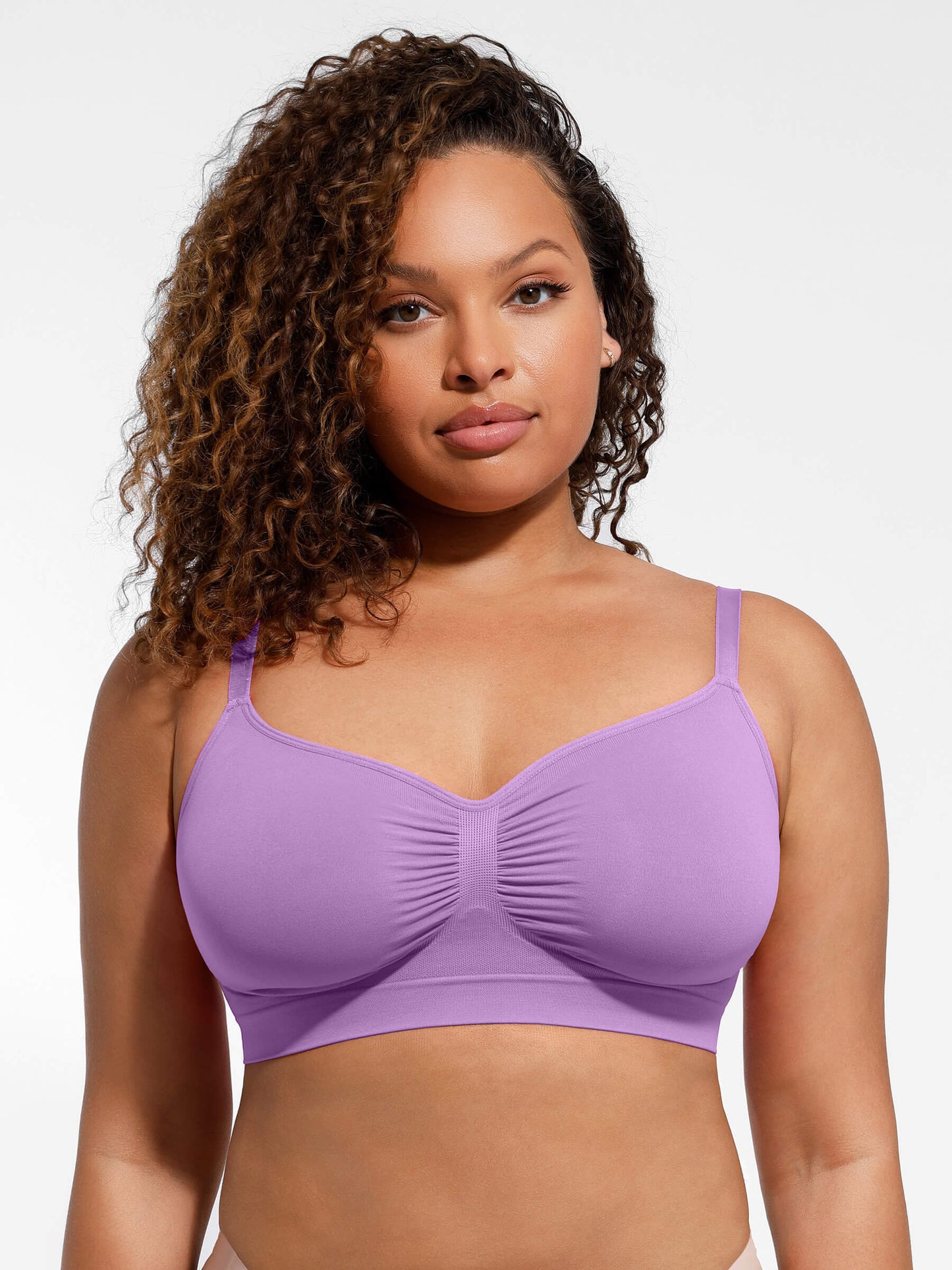 BH senza cuciture con dettaglio arricciato – Confortevole, Modellante & Spalline Regolabili per Donne