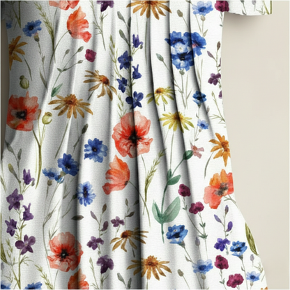 Abito estivo leggero con fiori e tasche – Abito casual per donne