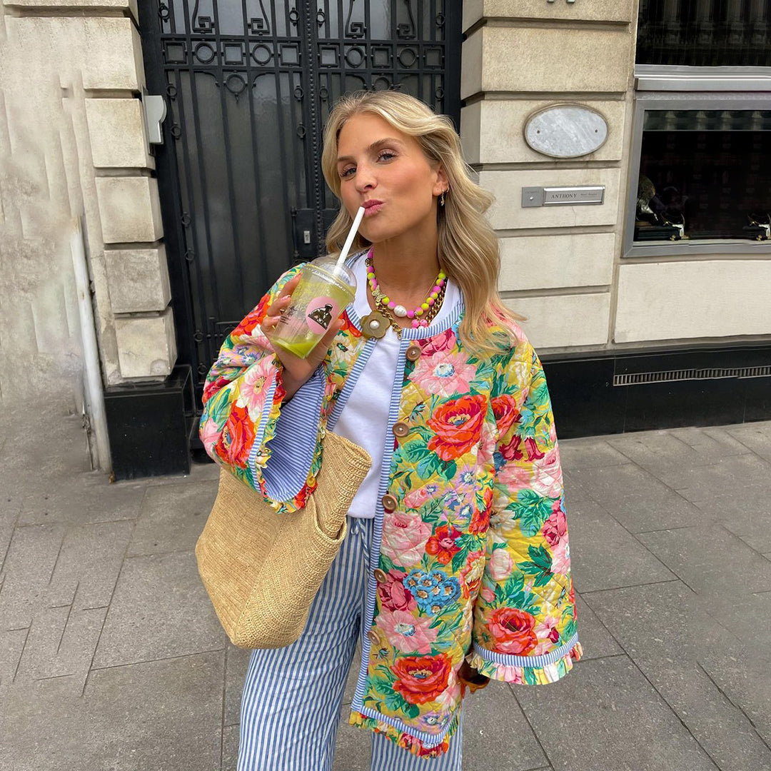 Honorine - Giacca trapuntata comoda con motivo artistico