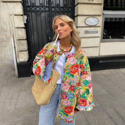 Honorine - Giacca trapuntata comoda con motivo artistico