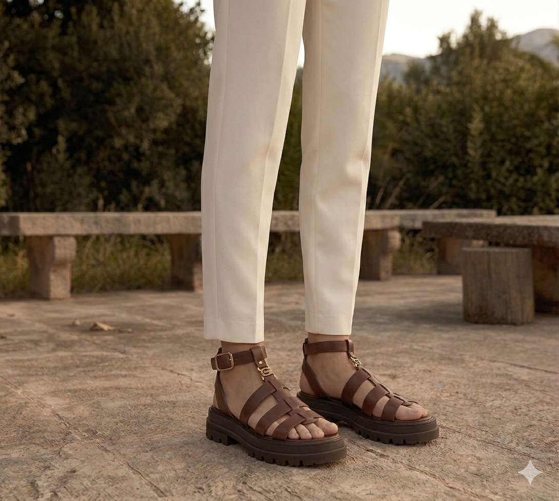 Sandali Gladiatore Chunky con Suola a Piattaforma – Sandali Estivi Comodi per Donne