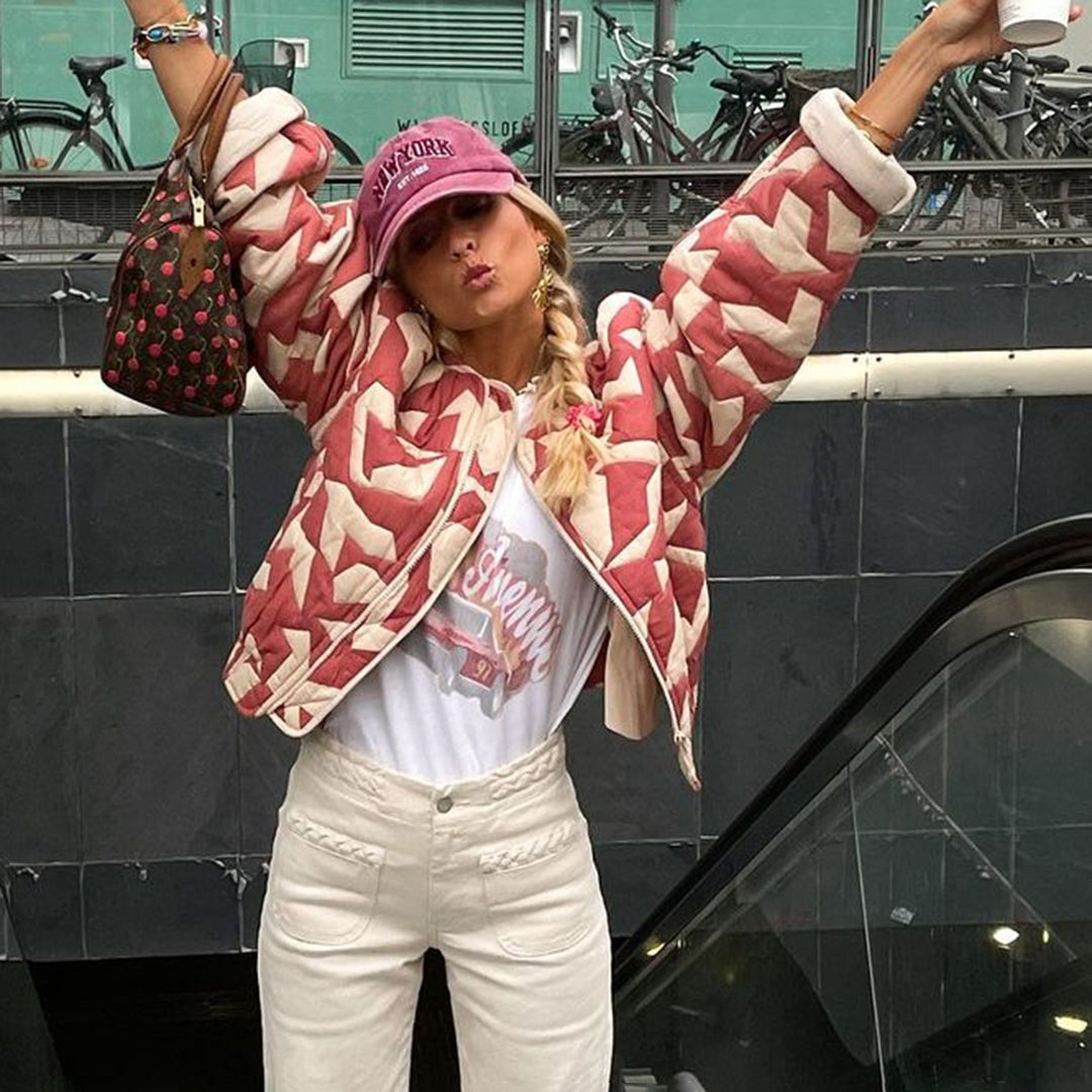 Honorine - Giacca trapuntata comoda con motivo artistico