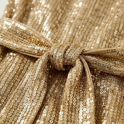 Elegante tuta in paillettes con cintura e gamba ampia per donne – Glamour e aderente