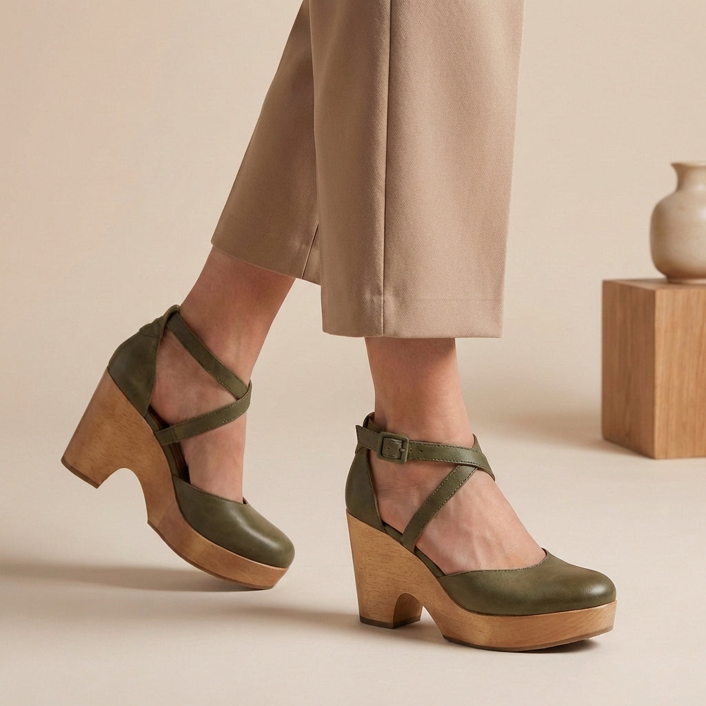 Comode décolleté con plateau per donna – Eleganti scarpe con tacco a blocco per il quotidiano e l'ufficio