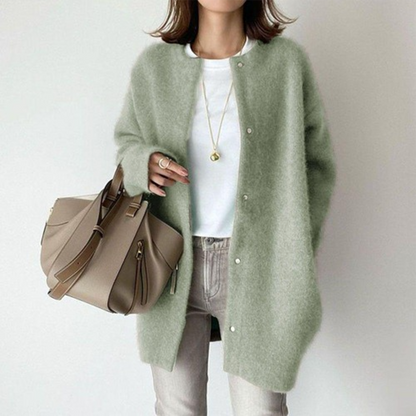 Cardigan Oversize Morbido per Donne – Elegante Giacca a Maglia Lunga con Bottoni e Look Moderno