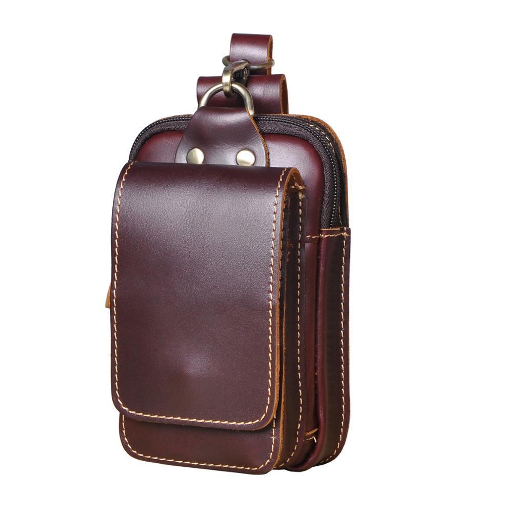 Lorven - Borsa a cintura da uomo in vera pelle