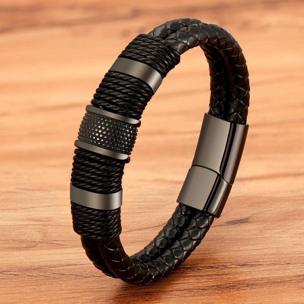 Bravura - Bracciale in pelle intrecciata
