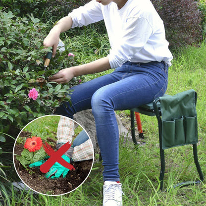 Jardek - Sgabello pieghevole per il giardino con tasche per le ginocchia