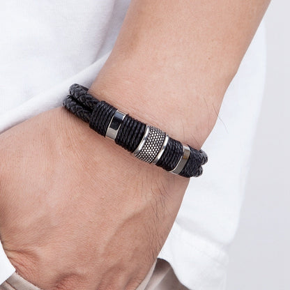 Bravura - Bracciale in pelle intrecciata