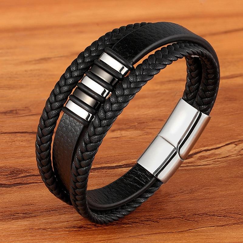 Luxarceau - Bracciale in pelle da uomo – Accessorio senza tempo e di stile