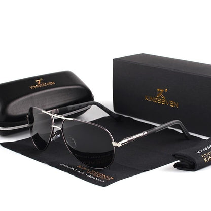 AluVision - Occhiali da sole vintage in alluminio con polarizzazione per uomini