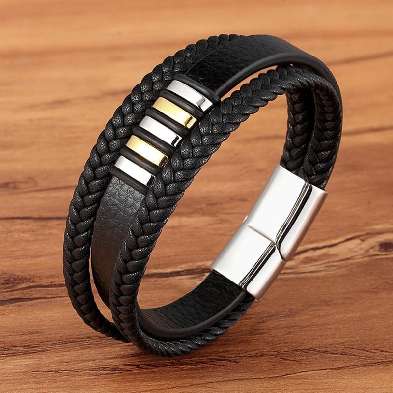 Luxarceau - Bracciale in pelle da uomo – Accessorio senza tempo e di stile