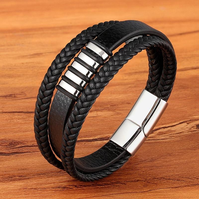 Luxarceau - Bracciale in pelle da uomo – Accessorio senza tempo e di stile