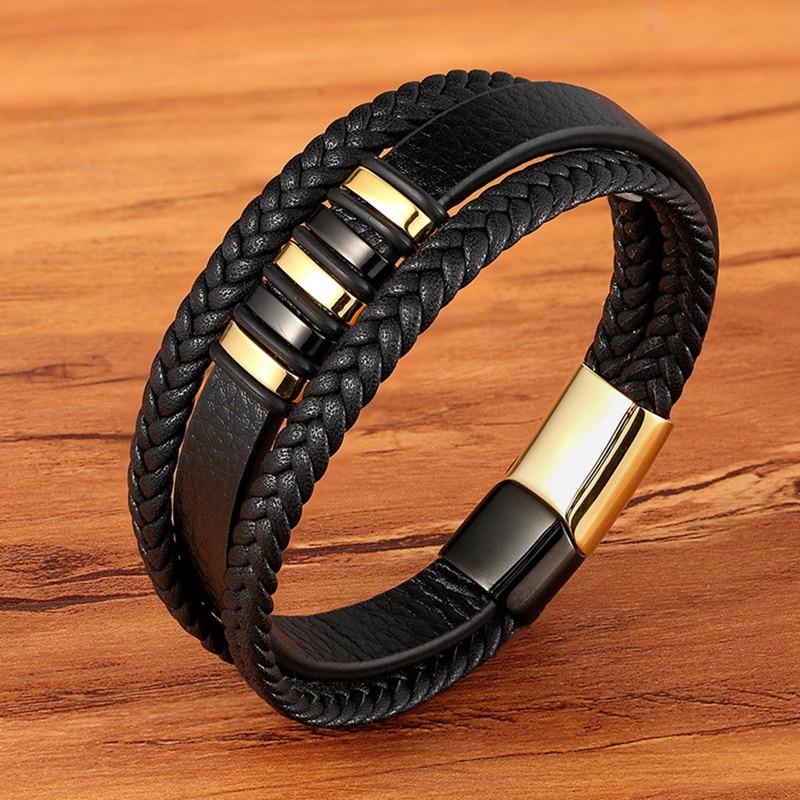 Luxarceau - Bracciale in pelle da uomo – Accessorio senza tempo e di stile