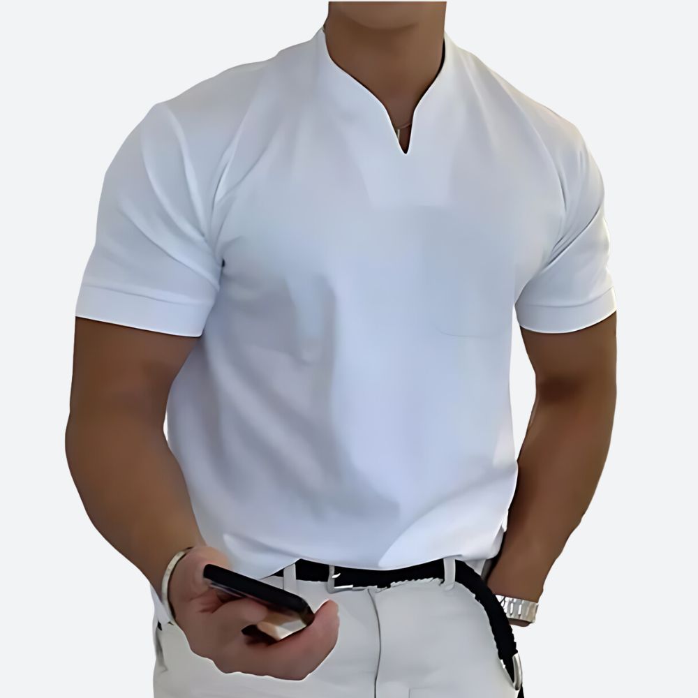 T-Shirt da Uomo Moderna con Collo Alto e Slim Fit – Elegante Maglietta Casual per Uomini di Stile