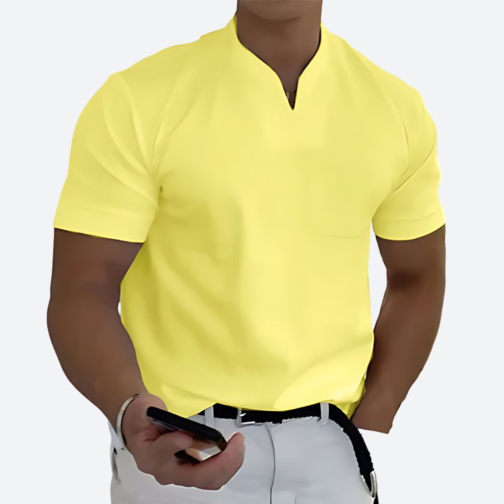 T-Shirt da Uomo Moderna con Collo Alto e Slim Fit – Elegante Maglietta Casual per Uomini di Stile
