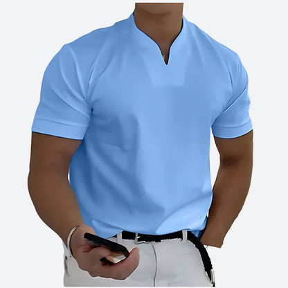 T-Shirt da Uomo Moderna con Collo Alto e Slim Fit – Elegante Maglietta Casual per Uomini di Stile