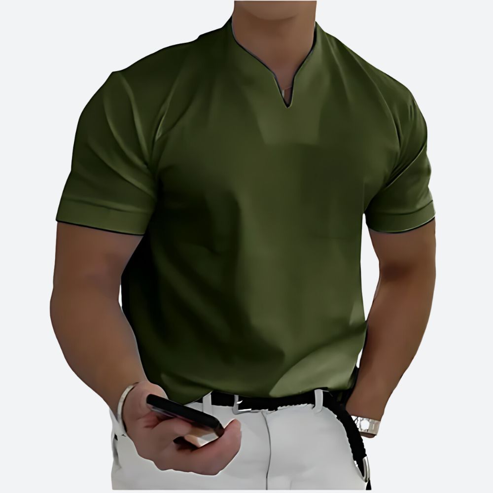T-Shirt da Uomo Moderna con Collo Alto e Slim Fit – Elegante Maglietta Casual per Uomini di Stile