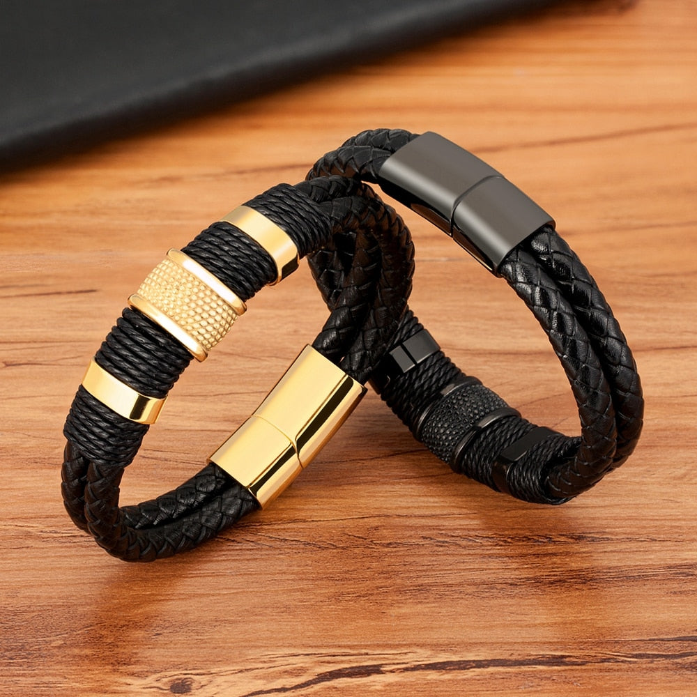 Bravura - Bracciale in pelle intrecciata