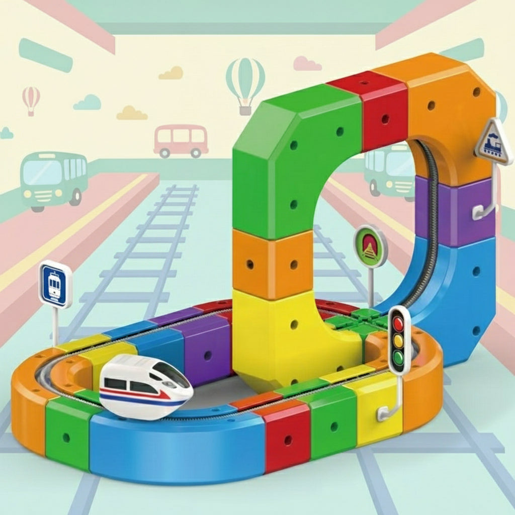 Tracivie - Pista a cubi fai-da-te – Creativo & Attivo – Gioco del treno DIY